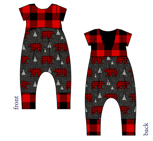 Buffalo Bears Low Back Romper and Bubble Romper