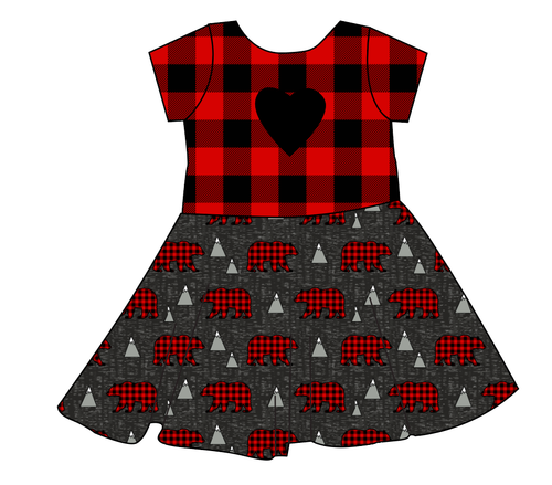 Buffalo Bears Molly Heart Back Twirly Dress