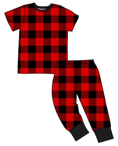 Buffalo Plaid Basic Loungewear Set