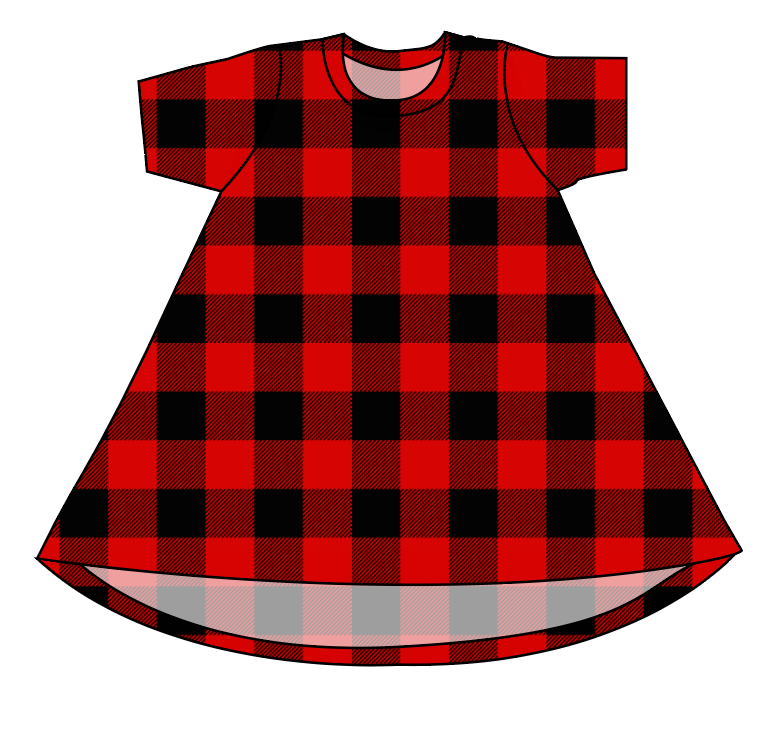Buffalo Plaid Basic T-Shirt Dress