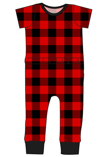 Buffalo Plaid Bennett Pants and Shorts Length T-Shirt Romper