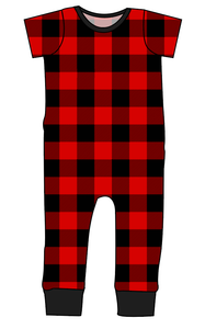 Buffalo Plaid Emmett Pants And Shorts T-Shirt Romper