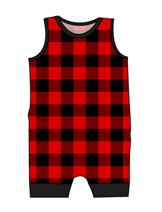 Buffalo Plaid Emmett Pants And Shorts T-Shirt Romper