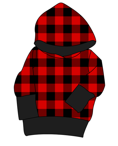 Buffalo Plaid Grow With Me Hoodie (or Crewneck)