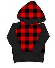 Load image into Gallery viewer, Buffalo Plaid Grow With Me Hoodie (or Crewneck)
