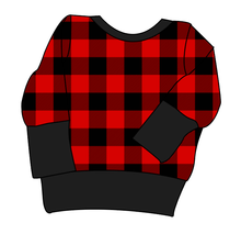 Load image into Gallery viewer, Buffalo Plaid Grow With Me Hoodie (or Crewneck)
