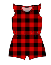 Load image into Gallery viewer, Buffalo Plaid Ivy Summer Romper