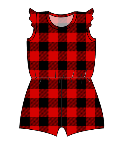 Buffalo Plaid Ivy Summer Romper
