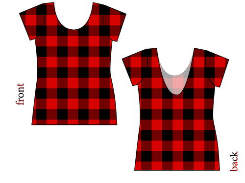 Buffalo Plaid Ladies' Low Back Ballerina Tee