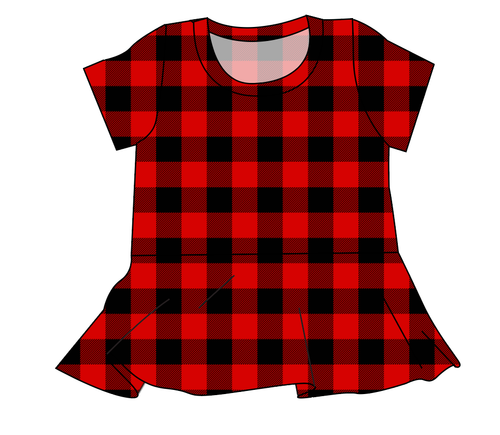 Buffalo Plaid Ladies' Peplum Top