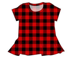 Buffalo Plaid Ladies' Peplum Top
