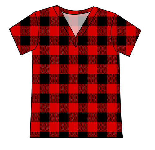 Buffalo Plaid Ladies' Slouchy V-Neck Tee