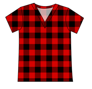 Buffalo Plaid Ladies' Slouchy V-Neck Tee