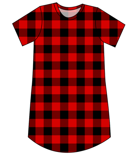 Buffalo Plaid Ladies' T-Shirt Dress