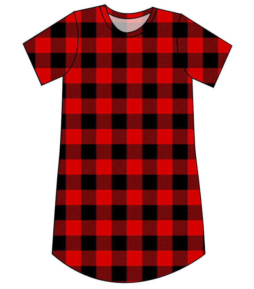 Buffalo Plaid Ladies' T-Shirt Dress