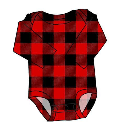Buffalo Plaid Lap Neck Bodysuit
