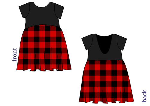 Buffalo Plaid Low Back Dress
