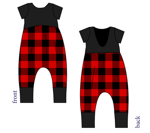 Buffalo Plaid Low Back Romper and Bubble Romper