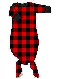 Buffalo Plaid Newborn Knotted Gown