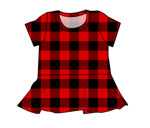 Buffalo Plaid Peplum Top
