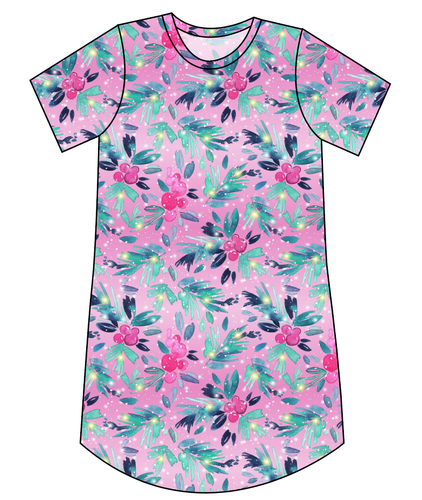 Cupcake Greenery Ladies' T-Shirt Dress