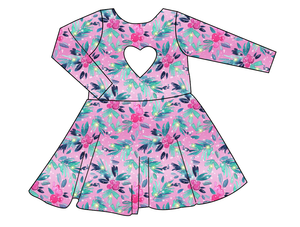 Cupcake Greenery Molly Heart Back Twirly Dress