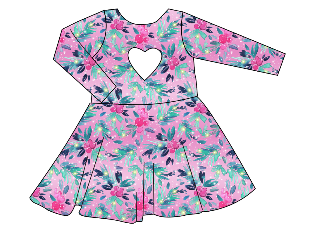 Cupcake Greenery Molly Heart Back Twirly Dress