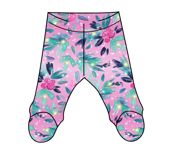 Cupcake Greenery Newborn Footed Pants