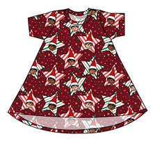 Load image into Gallery viewer, Elf Stars Basic T-Shirt Dress
