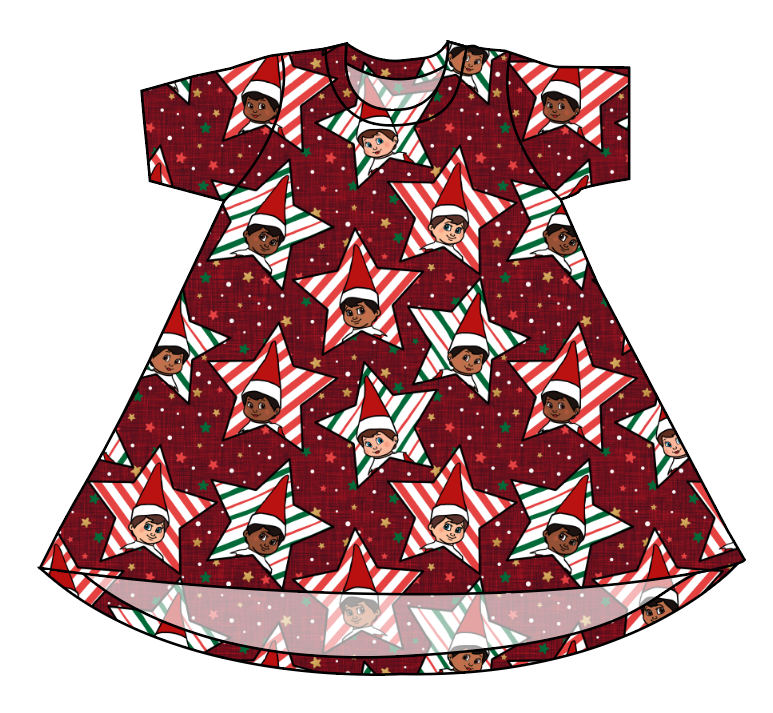 Elf Stars Basic T-Shirt Dress