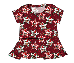 Elf Stars Ladies' Peplum Top