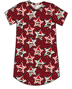 Elf Stars Ladies' T-Shirt Dress