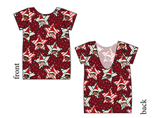 Load image into Gallery viewer, Elf Stars Low Back Ballerina Tee