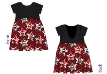 Load image into Gallery viewer, Elf Stars Low Back Dress