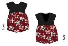 Load image into Gallery viewer, Elf Stars Low Back Romper and Bubble Romper