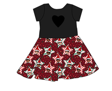 Load image into Gallery viewer, Elf Stars Molly Heart Back Twirly Dress