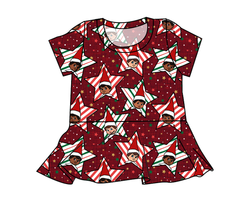 Elf Stars Peplum Top