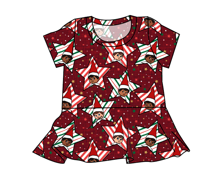 Elf Stars Peplum Top