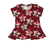 Load image into Gallery viewer, Elf Stars Peplum Top