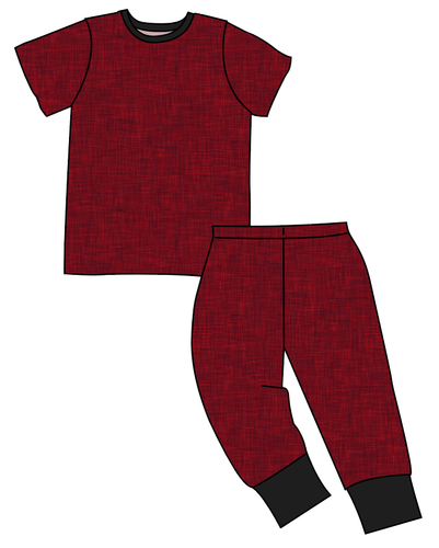 Crimson Linen Basic Loungewear Set