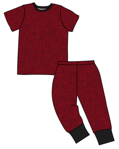 Crimson Linen Basic Loungewear Set