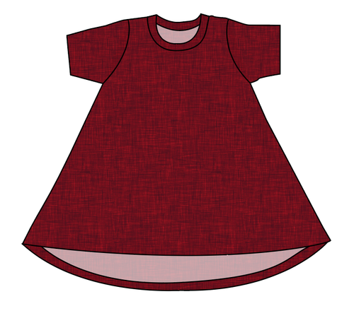 Crimson Linen Basic T-Shirt Dress