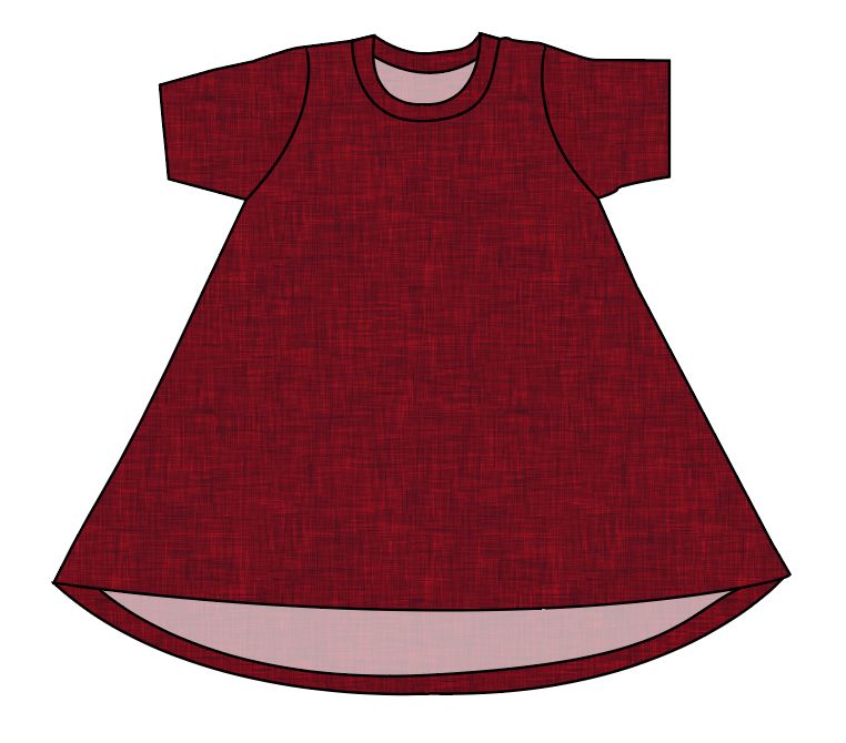 Crimson Linen Basic T-Shirt Dress