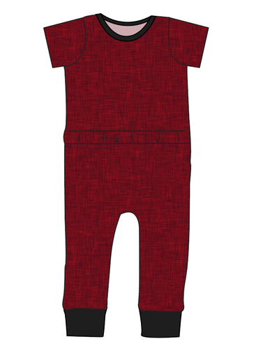 Crimson Linen Bennett Pants and Shorts Length T-Shirt Romper