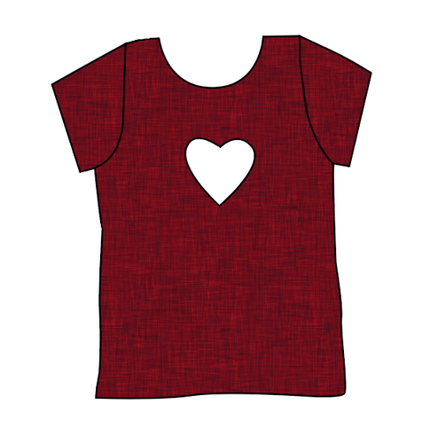 Crimson Linen Cambria Heart Back Tee