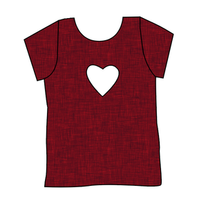 Crimson Linen Cambria Heart Back Tee