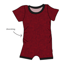 Load image into Gallery viewer, Crimson Linen Grow With Me Pants And Shorts Romper