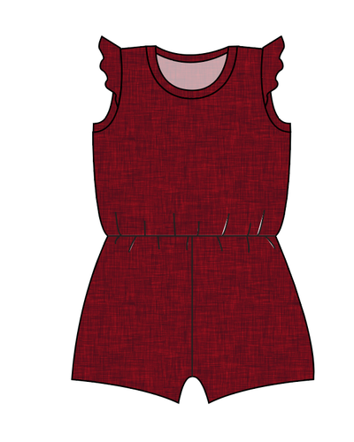 Crimson Linen Ivy Summer Romper