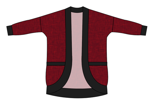 Crimson Linen Ladies' Cocoon Cardigan