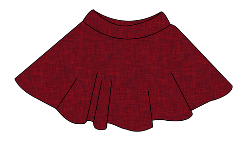 Crimson Linen Ladies' Circle Skirt